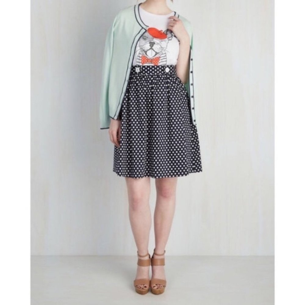 Modcloth navy and white polka dot skirt